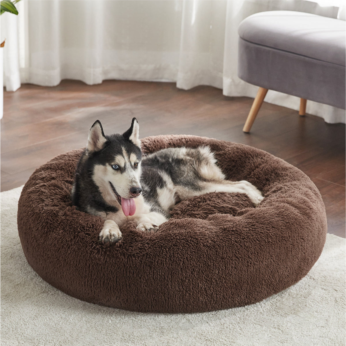 Calming Donut Bed for Dogs and Cats