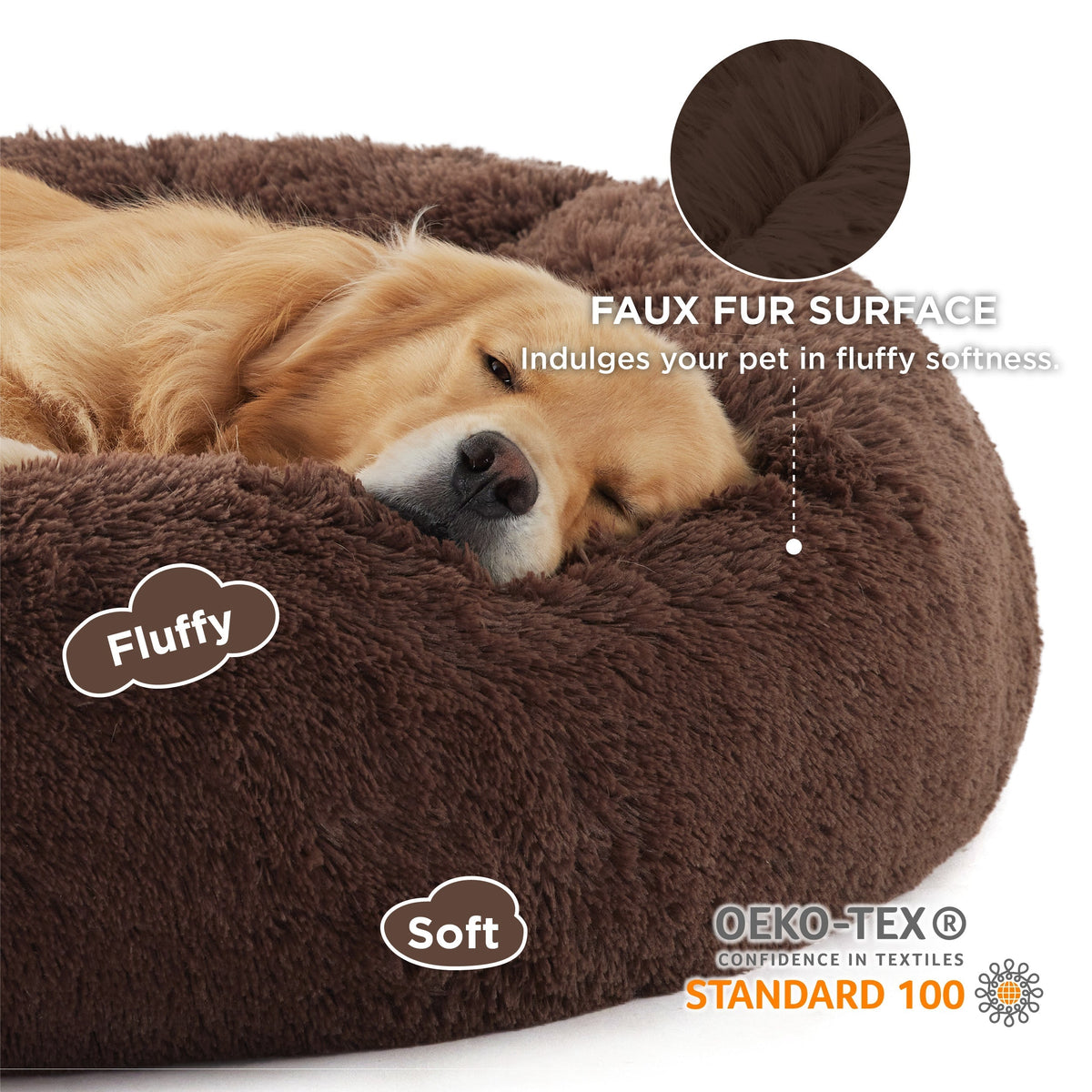 Calming Donut Bed for Dogs and Cats