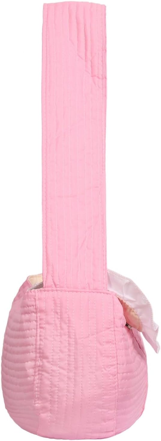 Pet Sling Carrier for Small Dogs and Cats, Cotton Chest Purse with Storage Pocket, Pink, 5-14lbs Capacity, for mom Gifts,Hands-Free Travel (Pink, Large)