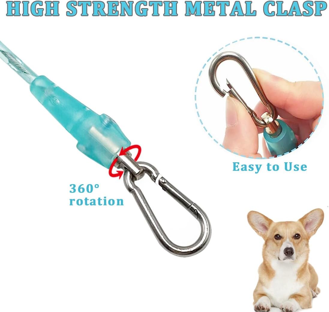 WYuZe 5FT Puppy Leash + Chew Proof Dog Leash with Shock Absorption for Small Dogs, Blue