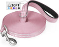 Long Dog Leash XiaZ Training Leashes 10/15/20/30/50/100ft Long Lead for Dogs 30ft Training Leash for Outside Pink 30 Foot Nylon Padded Handle Reflective Hiking Yard