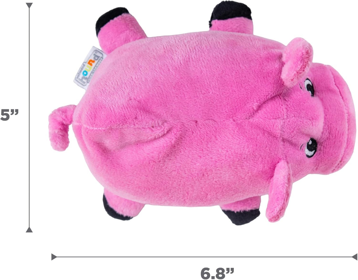 Outward Hound Fattiez Pig Plush Squeaky Dog Toy, Small