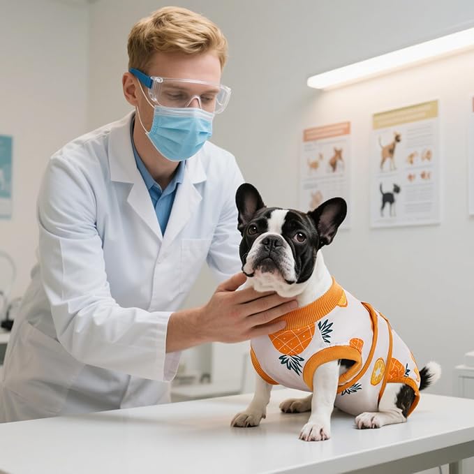 Kuoser Recovery Suit for Dogs Cats After Surgery, Professional Pet Recovery Shirt Dog Abdominal Wounds Bandages, Substitute E-Collar & Cone,Prevent Licking Dog Onesies Pet Surgery Recovery Suit