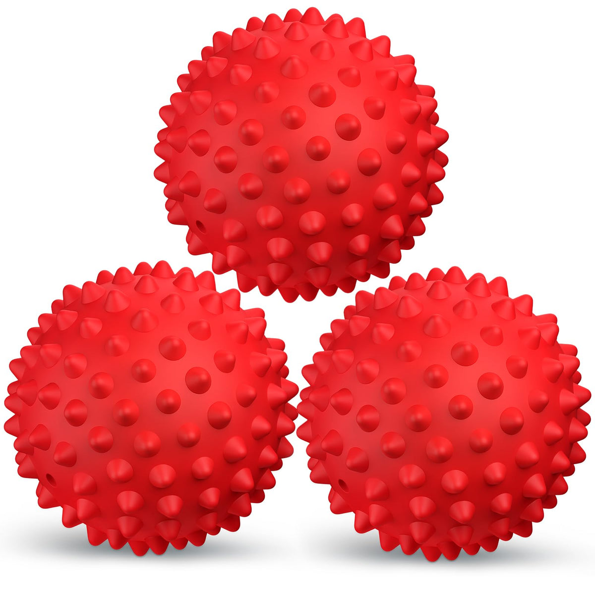 Apasiri Dog Balls Squeaky Dog Toys for Large Dogs Dog Toys for Aggressive Chewers Tough Spiky Dog Ball Dog Ball Floatable Rubber Pet Toys for Medium Breed Pack of 3