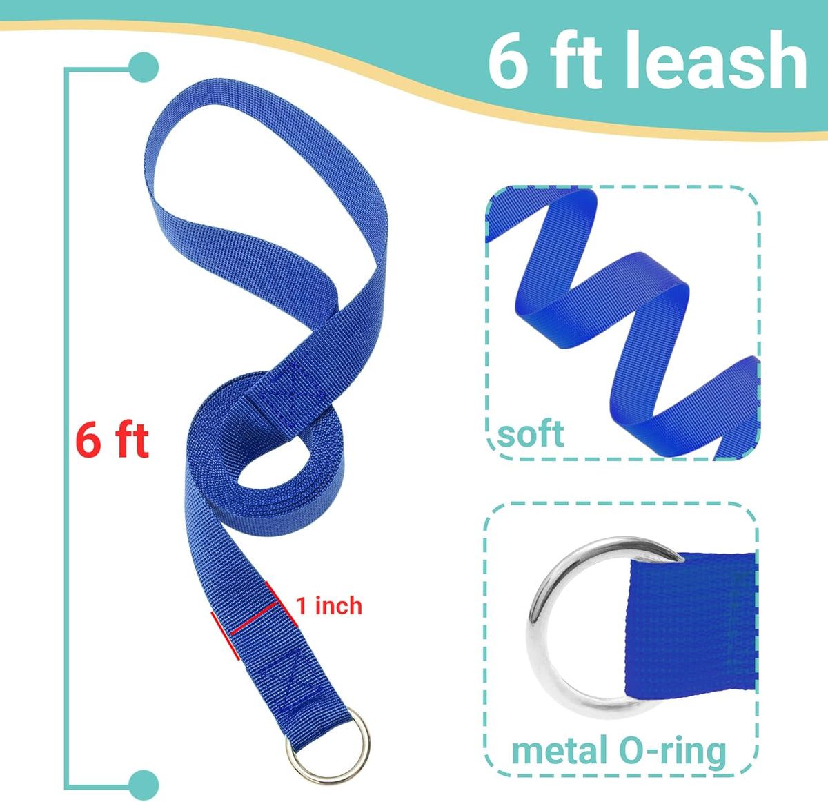 Slip Lead Dog Leash, 12 Pack 6 FT Short Leash with O-Ring for Small, Medium & Large Dogs, Pet Leads Leashes Bulk for Walking, Training, Rescues, Grooming, Shelter, Running Outdoor