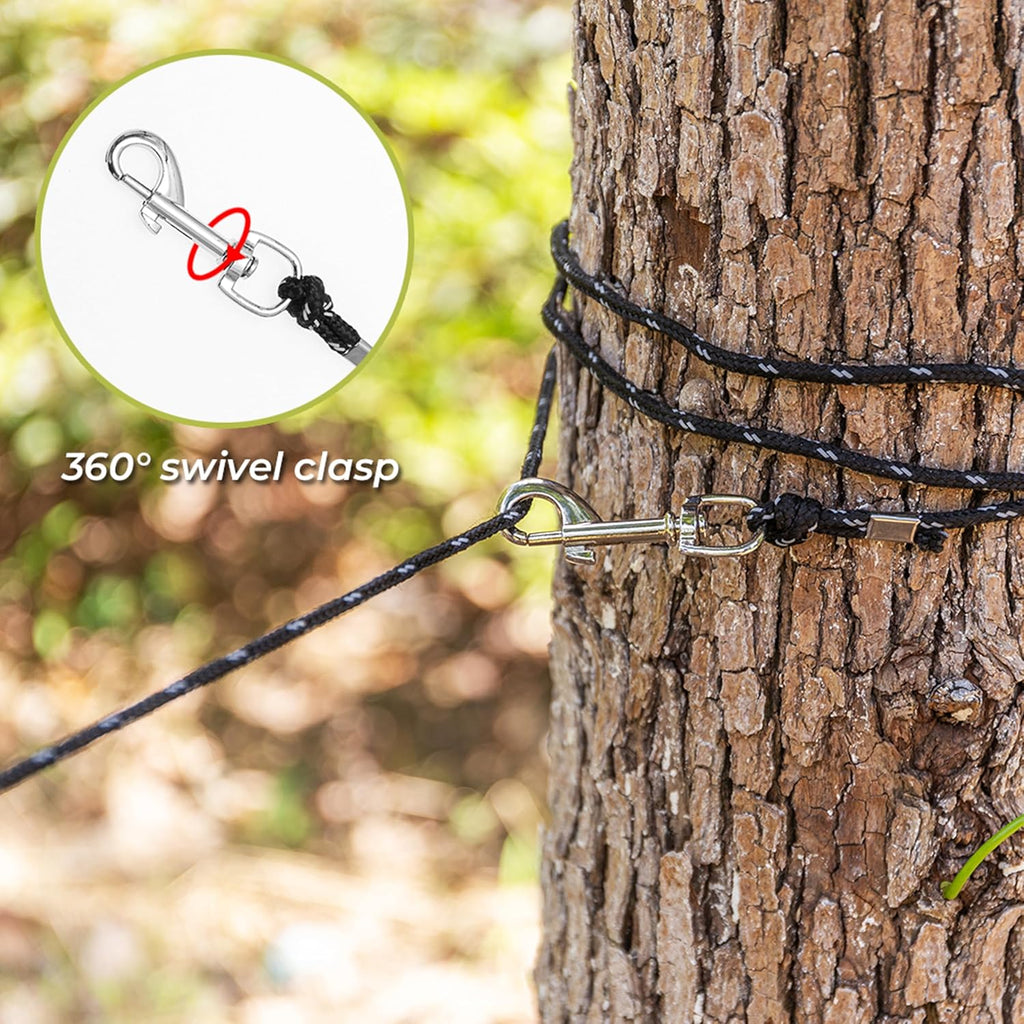 Reflective Cat Leash, 30ft Escape Proof Walking Lead Yard Long Leash, Extender Leash Training Playing Outdoor for Cats Puppy Kitten Small Dogs Rabbit Small Animals