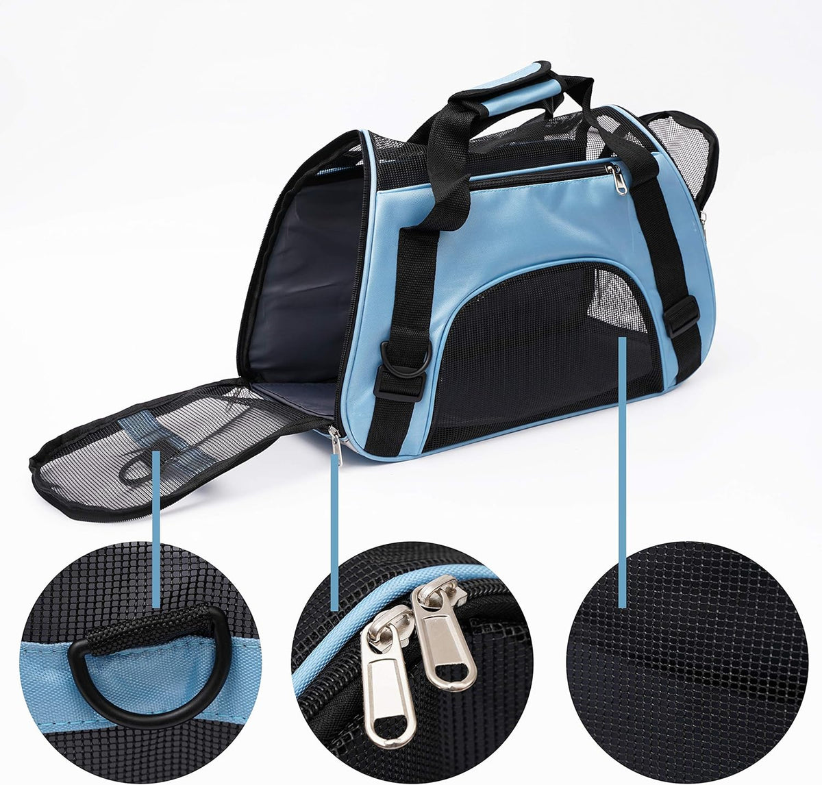 Pet Carrier Soft-Sided Carriers for Cat Carriers Dog Carrier for Small Medium Cats Dogs Puppies Pet Carrier Airline Approved Cat Dog Pet Travel Carrier (Small, Blue)
