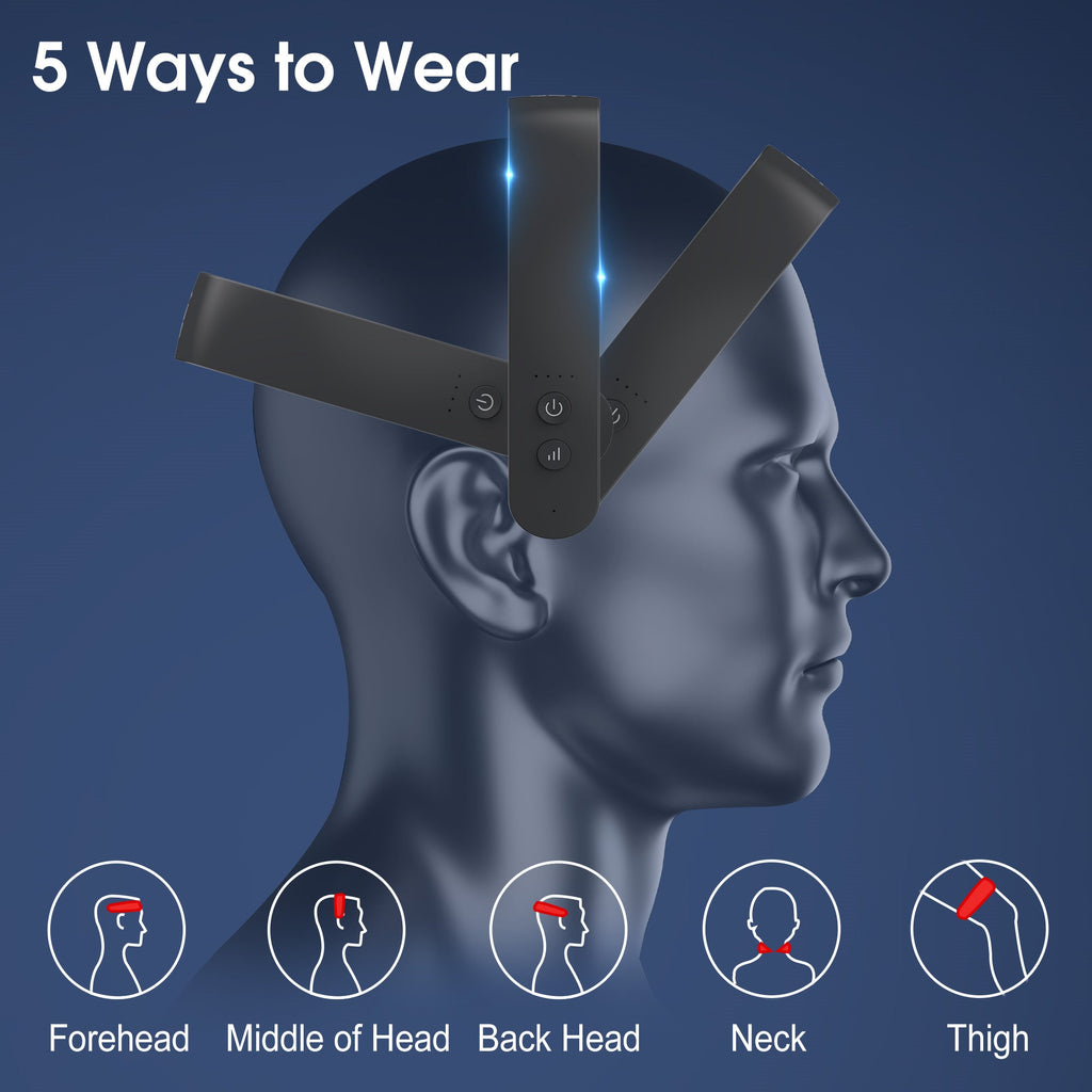 H2 HANDS-FREE Electric Scalp Massager for Head Massage with Heat, 10 Vibrating Contacts, 5 Massage Modes, Wearable Headband Design for Relaxation and Daily Stress Relief