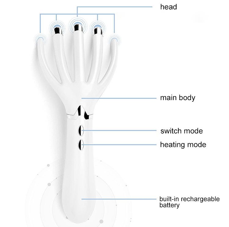 Mini Portable Rechargeable Multifunctional Head Massager Massage Comb, Rechargeable