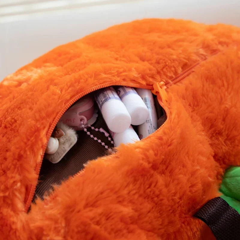 Adorable Pumpkin-Shaped Plush Backpack