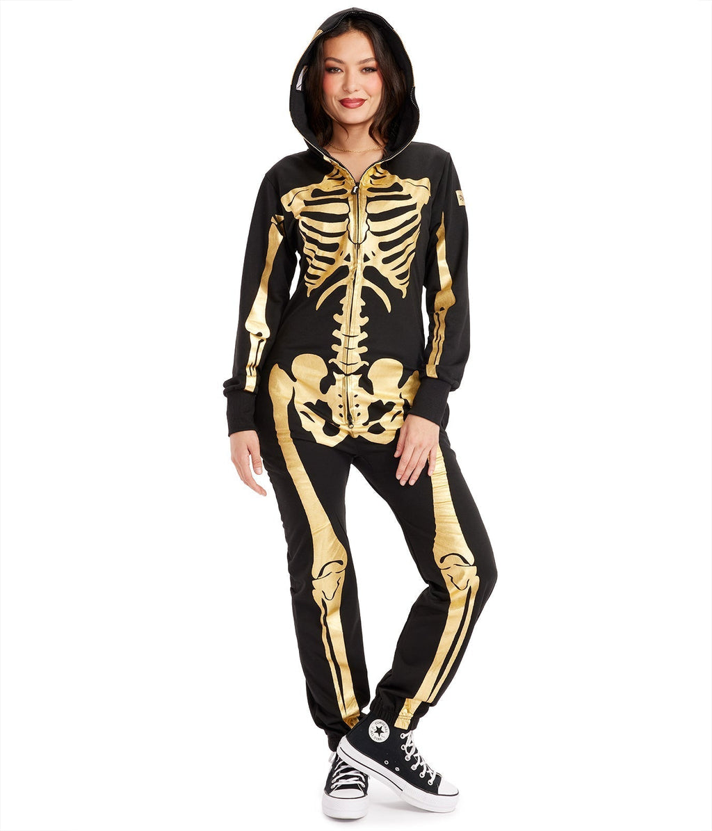 Women's Gold Skeleton Costume
