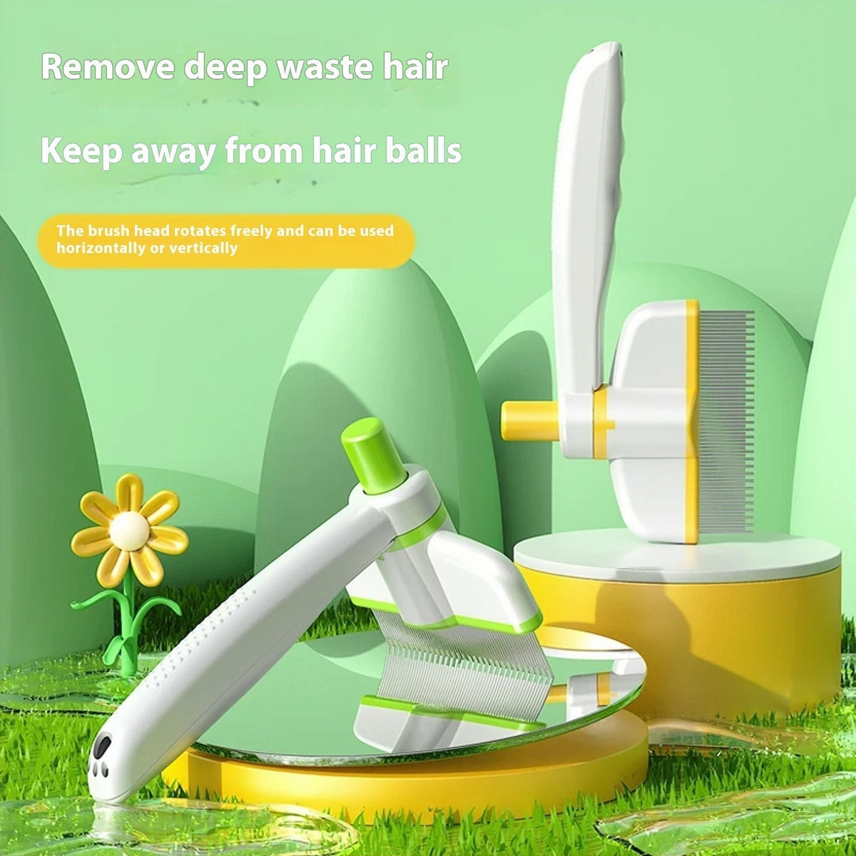 Cat Comb Tie Removal Floating Hair Magic Long Hair Pet Self-Cleaning Row Dog Cat Comb Grooming Supplies Flea Removal Brush Pets Products