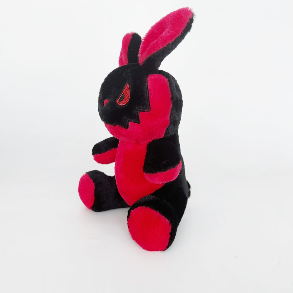 Goth Black and Red Bunny Plush