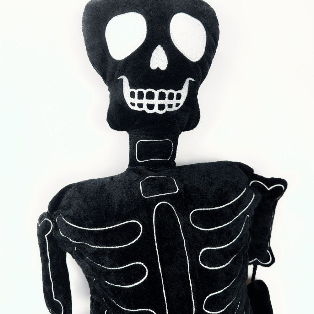Goth White and Black Skeleton Plush
