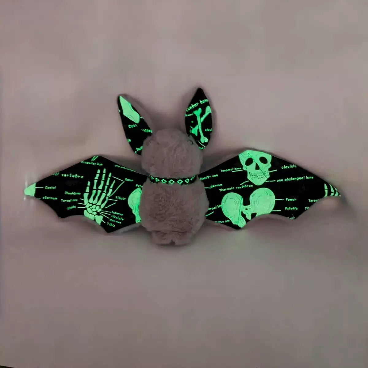 Halloween Glow-in-the-Dark Skeleton Bat Plush Toy