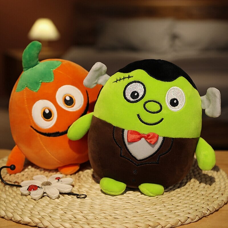 Adorable Halloween Plushies: Kawaii Skeletons, Pumpkin Zombies, Frankenstein, and Vampires!