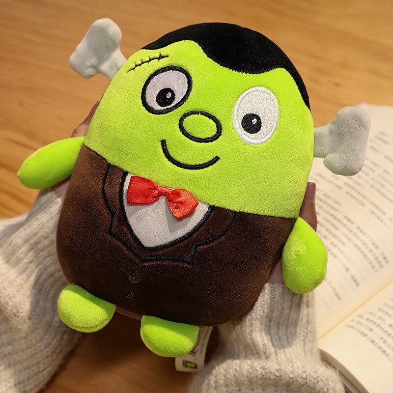 Adorable Halloween Plushies: Kawaii Skeletons, Pumpkin Zombies, Frankenstein, and Vampires!