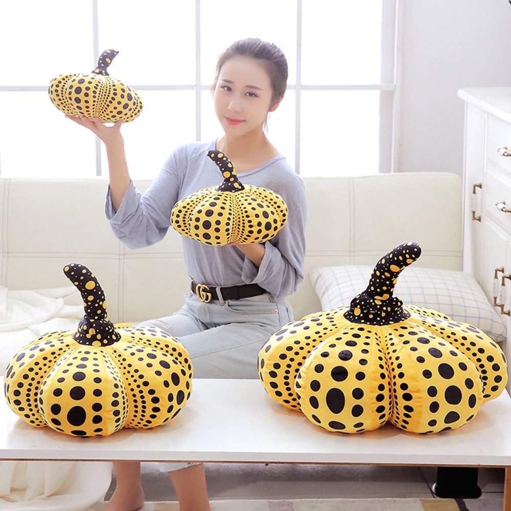 Delightfully Spooky Yayoi Kusama Pumpkin Plushies for Halloween Fun