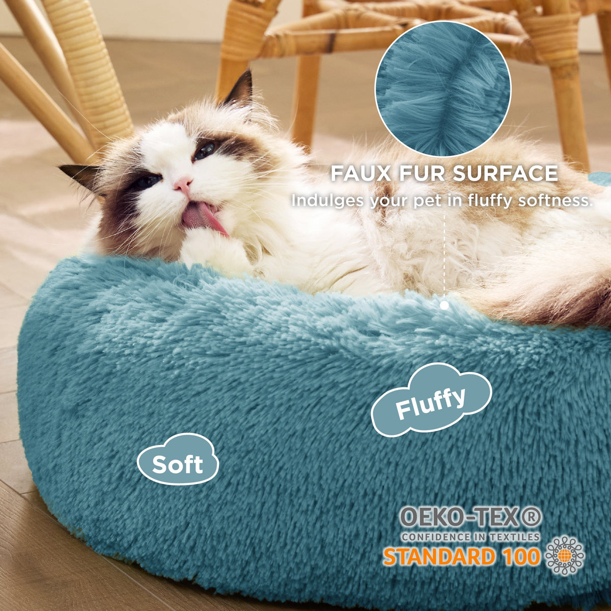 Calming Donut Bed for Dogs and Cats